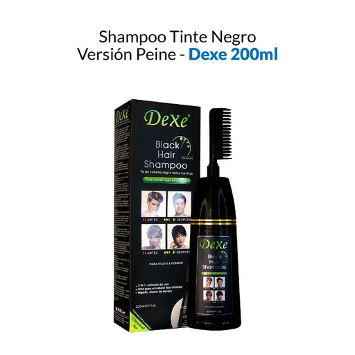 Shampoo Tinte Negro Versión Peine Dexe 200ml